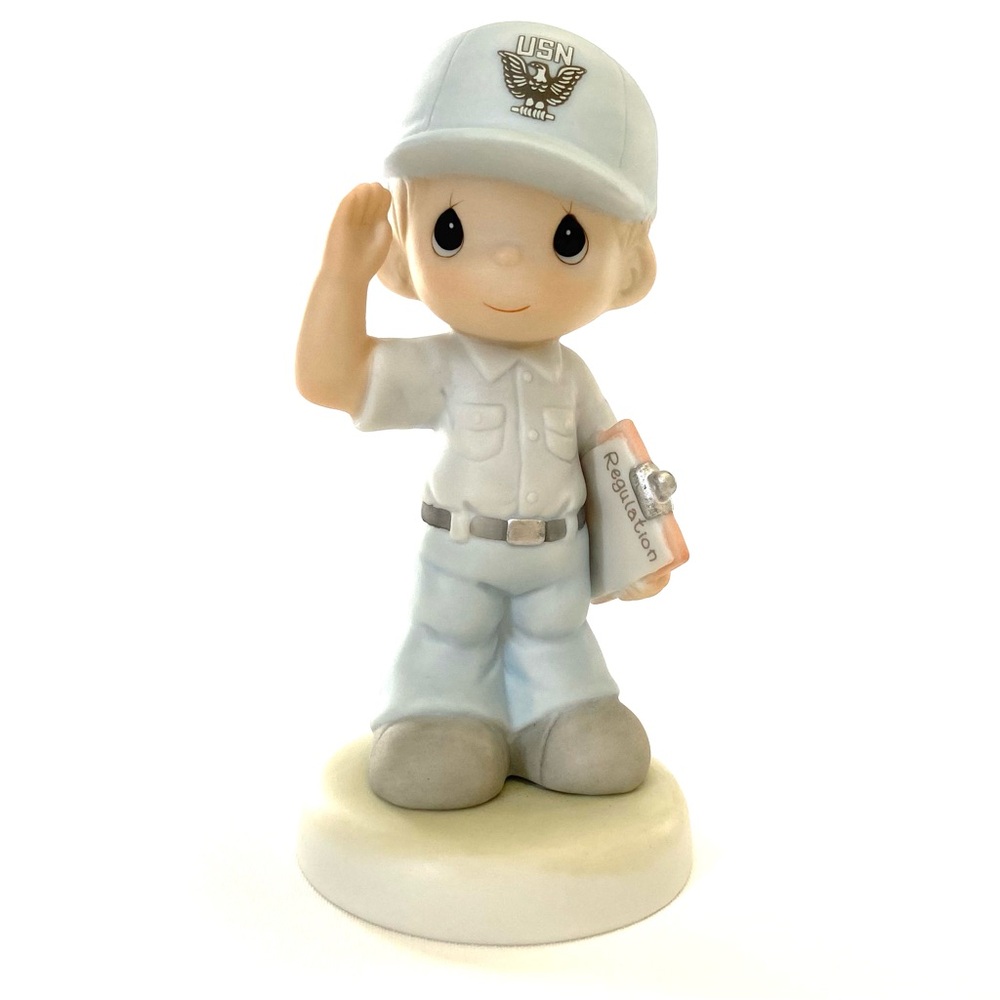 Precious Moments “I’m Proud To Be An American” Navy Vintage Figurine 588121 RARE